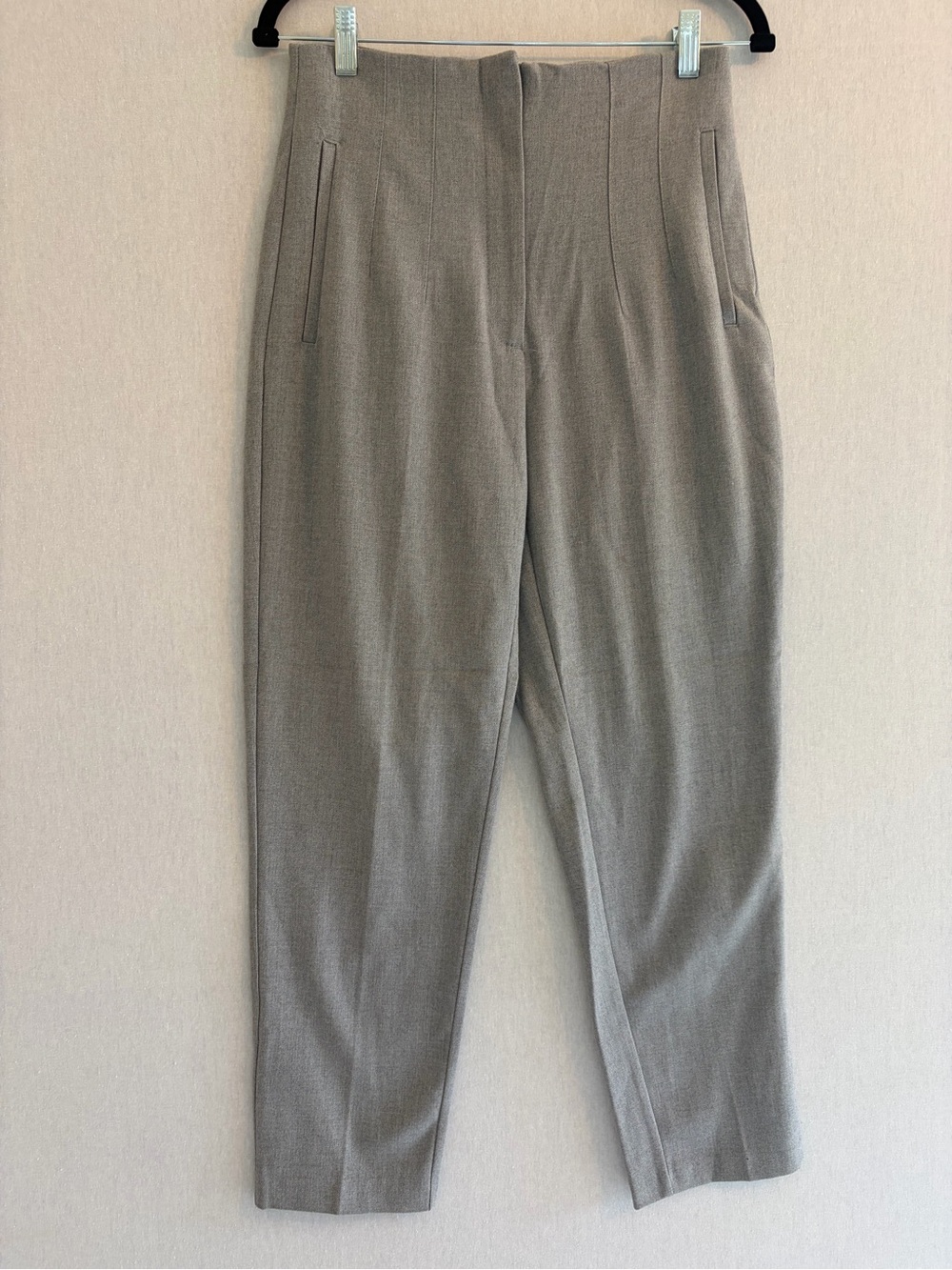 Zara women’s Tailored High-Waist Dress Pants — Gray